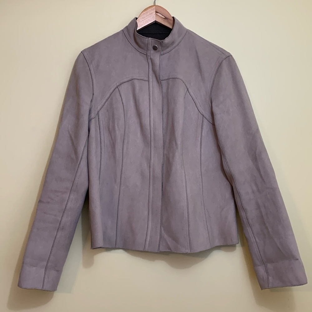 Unbranded Reversible Moto Style Tan Brown Zip Snap Jacket Medium
